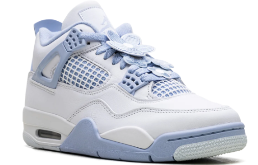 Women's Air Jordan 4 "Aluminum" Sneakers - White/Aluminum Blue