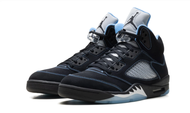 Black/University Blue Jordan 5-Style Shoes (Non-Retail/UA-Grade)