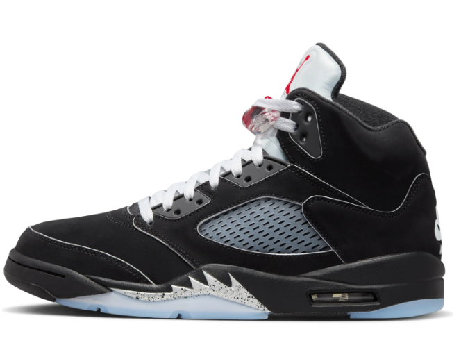 Air Jordan 5 "Black Metallic" Sneakers - Black/Silver/Fire Red