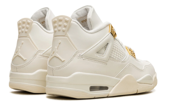 Women's Air Jordan 4 "Metallic Gold" Sneakers - Sail/Black