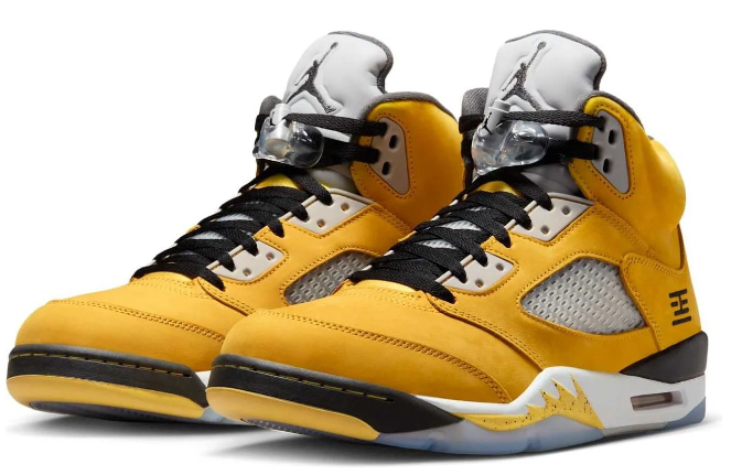Air Jordan 5 Tokyo-Inspired Sneakers - Yellow Suede