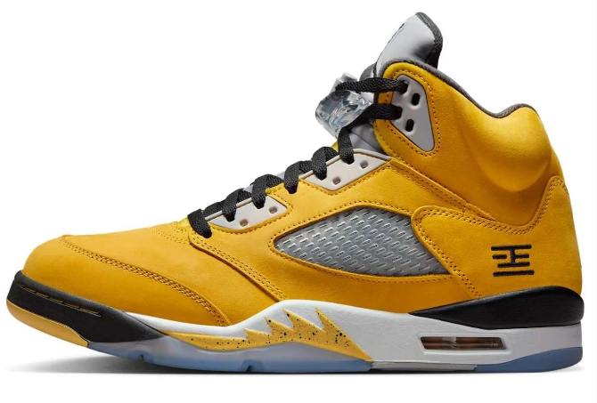 Air Jordan 5 Tokyo-Inspired Sneakers - Yellow Suede
