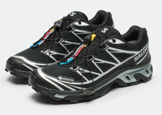 Salomon XT-6 GTX "Black / Silver" Waterproof Trail Sneakers – L47450600