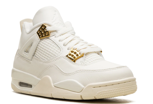 Women's Air Jordan 4 "Metallic Gold" Sneakers - Sail/Black