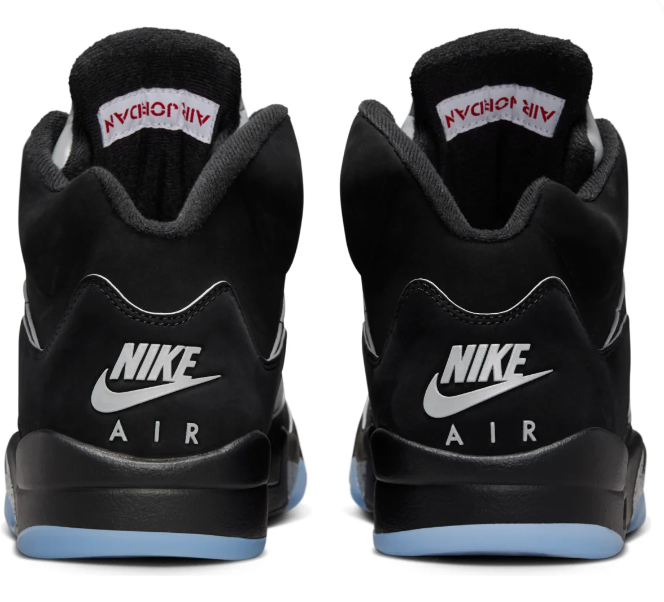 Air Jordan 5 "Black Metallic" Sneakers - Black/Silver/Fire Red