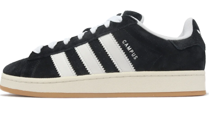 adidas Campus 'Core Black / Cloud White' Leather Sneakers (HQ8708)